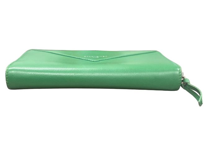 Balenciaga Lederlanger Geldbeutel Grün mit silberner Hardware - Ansicht 4