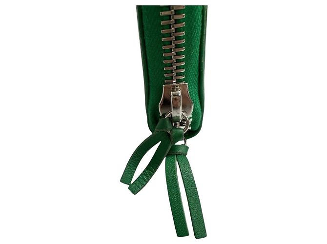 Balenciaga Lederlanger Geldbeutel Grün mit silberner Hardware - Ansicht 6