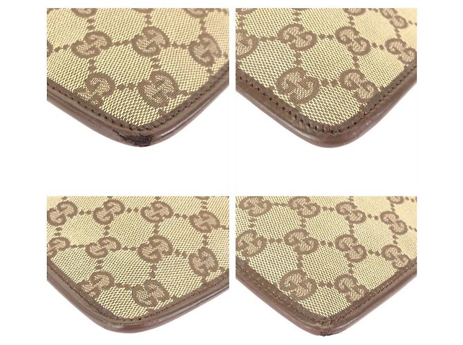 Borsa Messenger Gucci GG Canvas e pelle Marrone - vista 3