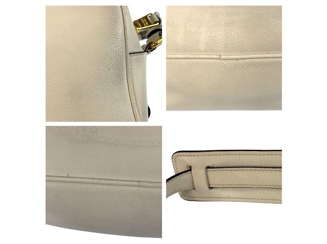Borsa a tracolla in pelle con logo in rilievo Prada Bianco - vista 6