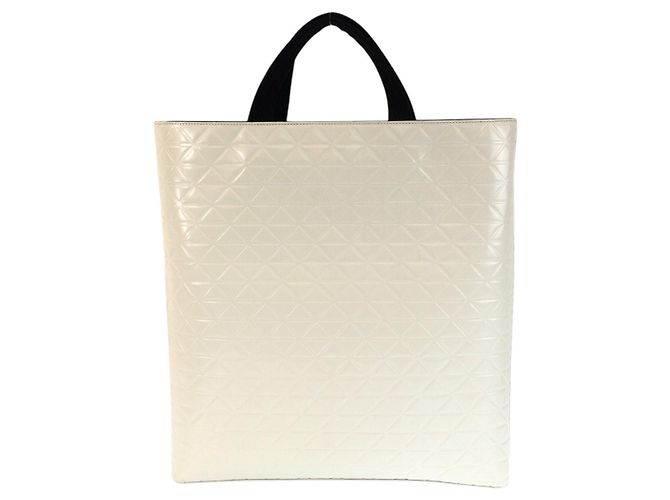 Borsa Tote in pelle Prada Bianco - vista 2