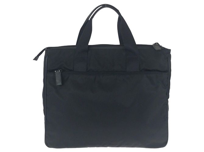 Pasta Executiva de Nylon e Couro Prada Preto - vista 2