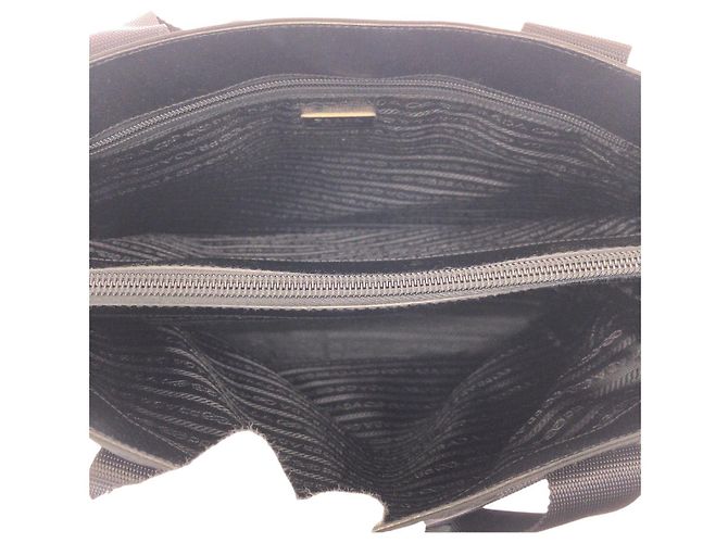 Pasta Executiva de Nylon e Couro Prada Preto - vista 8