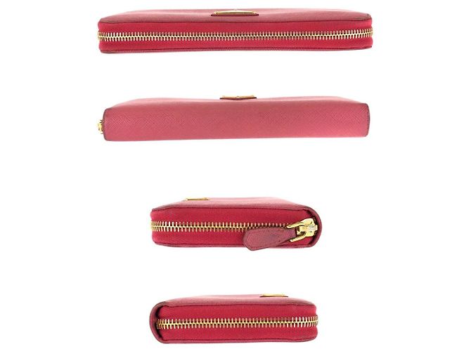 Carteira de couro Saffiano Prada com placa de logotipo Rosa - vista 10