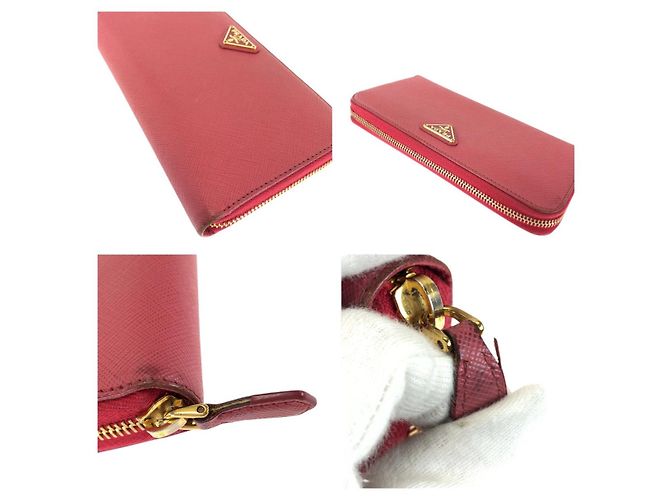 Carteira de couro Saffiano Prada com placa de logotipo Rosa - vista 6