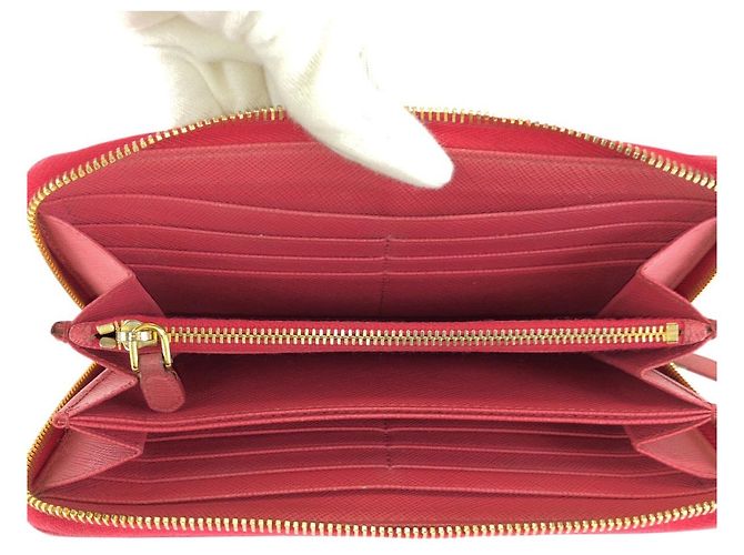 Carteira de couro Saffiano Prada com placa de logotipo Rosa - vista 8