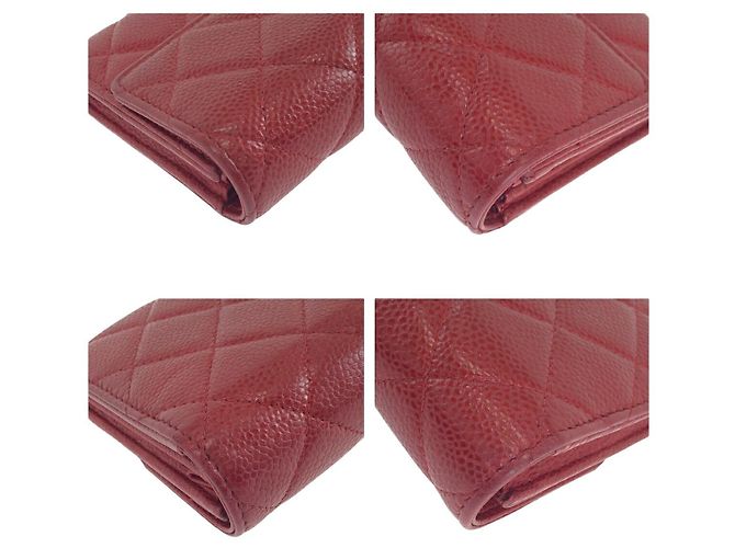 Portafoglio lungo Chanel Caviar Skin Matelasse Rosso - vista 4