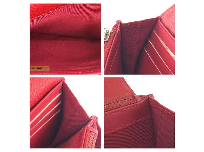 Portafoglio lungo Chanel Caviar Skin Matelasse Rosso - vista 6