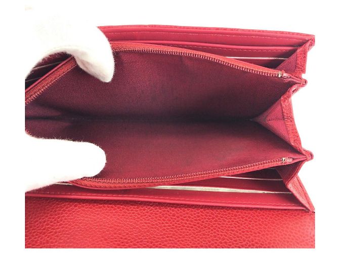 Portafoglio lungo Chanel Caviar Skin Matelasse Rosso - vista 9