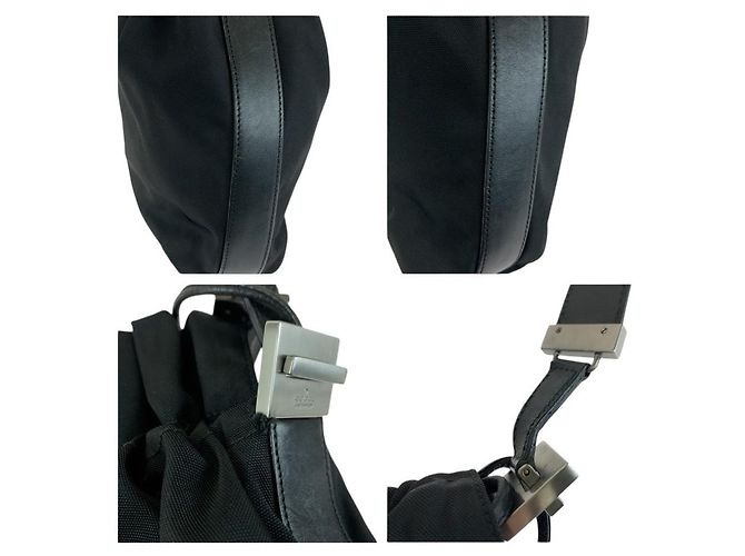 Borsa a Spalla Pochette in Nylon/Pelle Gucci Nero - vista 5