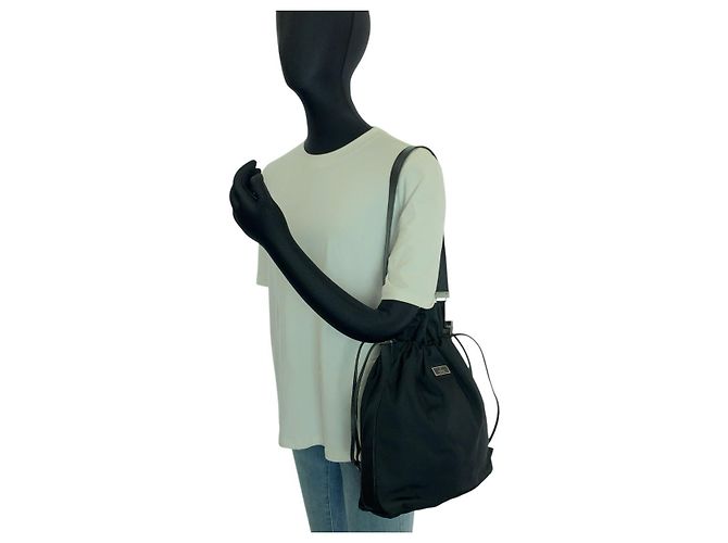 Borsa a Spalla Pochette in Nylon/Pelle Gucci Nero - vista 6