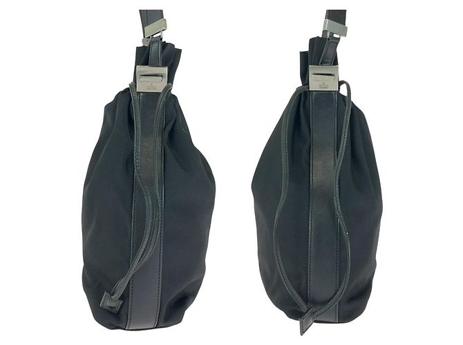 Borsa a Spalla Pochette in Nylon/Pelle Gucci Nero - vista 7