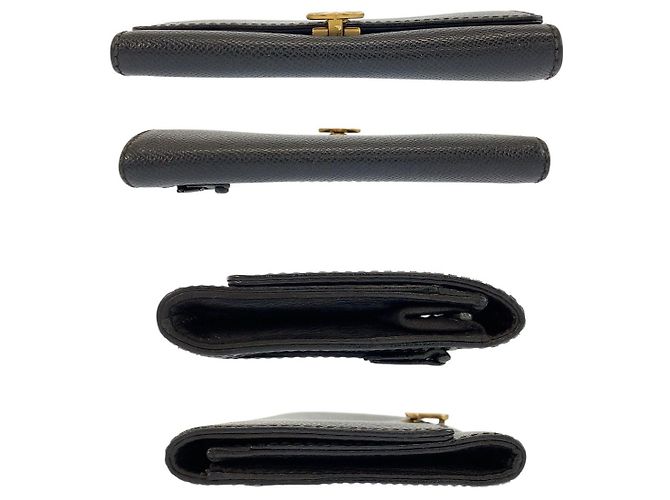 Cartera compacta de cuero Chanel Coco Mark Negro - vista 10