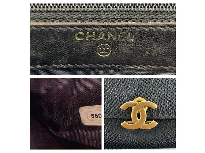Cartera compacta de cuero Chanel Coco Mark Negro - vista 3