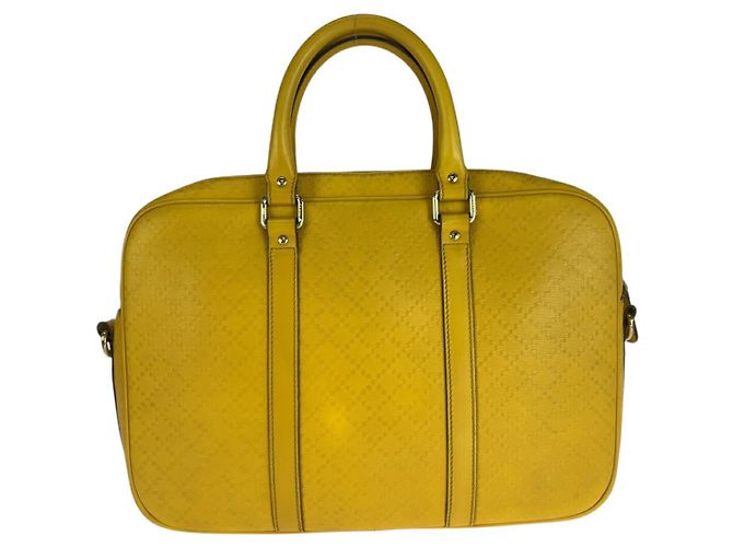 Valigetta in pelle Diamante Gucci Giallo - vista 2