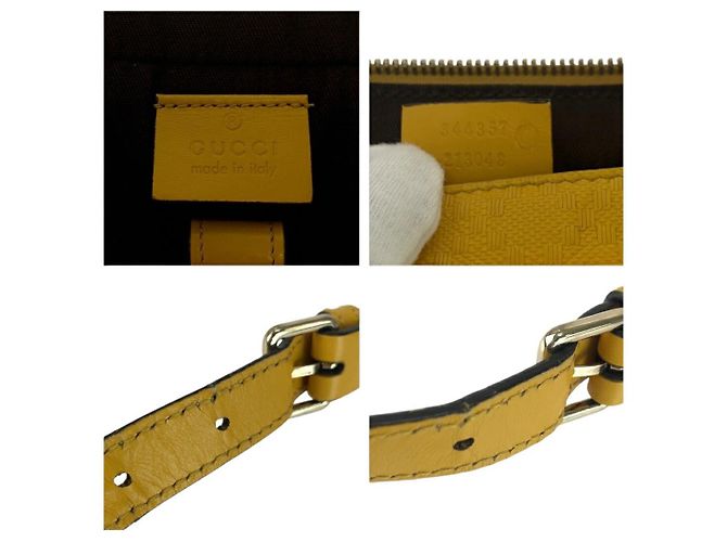 Valigetta in pelle Diamante Gucci Giallo - vista 4
