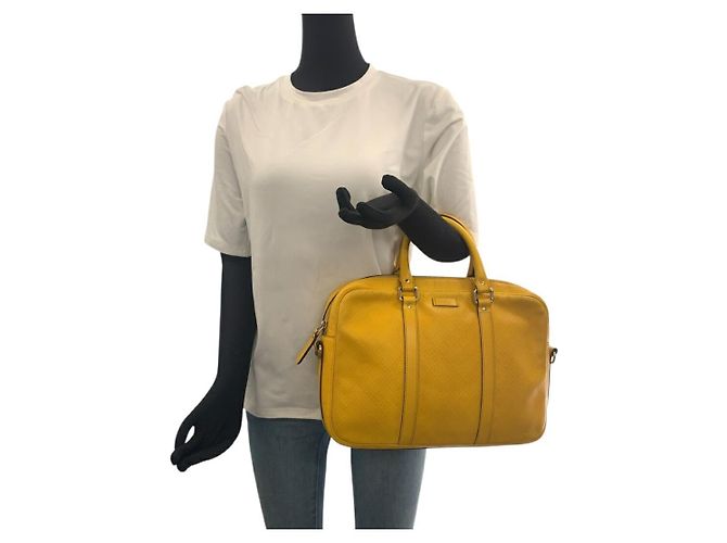 Valigetta in pelle Diamante Gucci Giallo - vista 7
