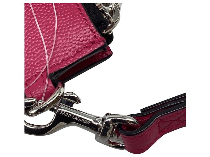 Portatabâlet Saint Laurent in pelle rosa Nero - vista 10