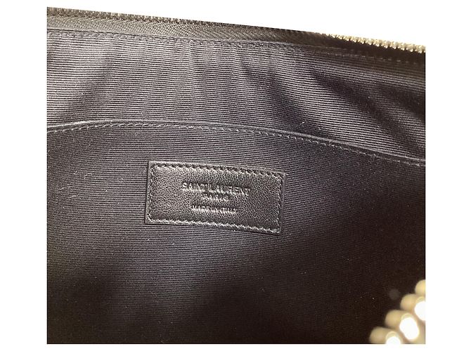 Portatabâlet Saint Laurent in pelle rosa Nero - vista 5