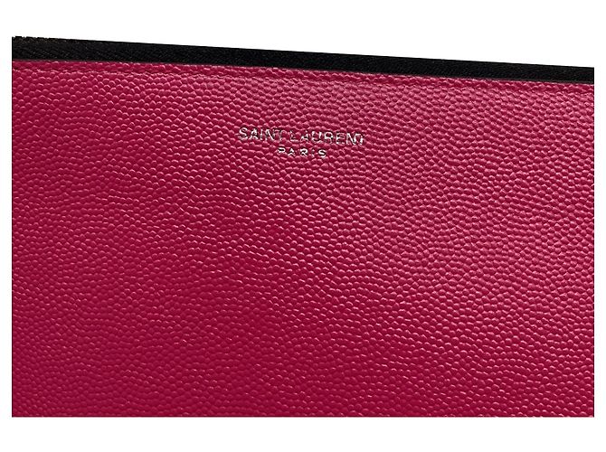 Portatabâlet Saint Laurent in pelle rosa Nero - vista 7