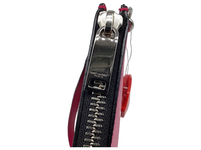 Portatabâlet Saint Laurent in pelle rosa Nero - vista 9