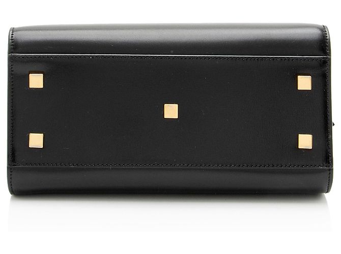 Piccola borsa satchel Uptown in pelle di vitello liscia con monogramma Saint Laurent Nero - vista 4