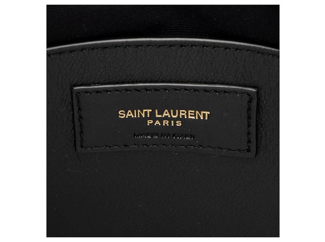 Piccola borsa satchel Uptown in pelle di vitello liscia con monogramma Saint Laurent Nero - vista 8