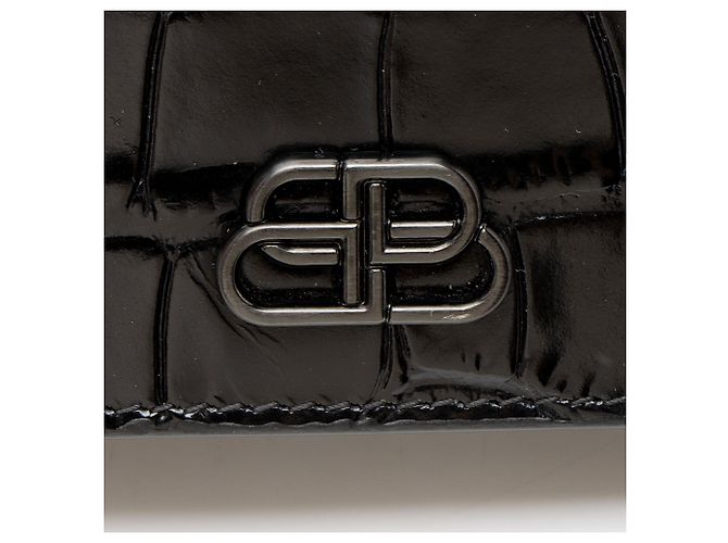 Portacellulare Balenciaga BB con stampa coccodrillo e catena Schwarz - Ansicht 10