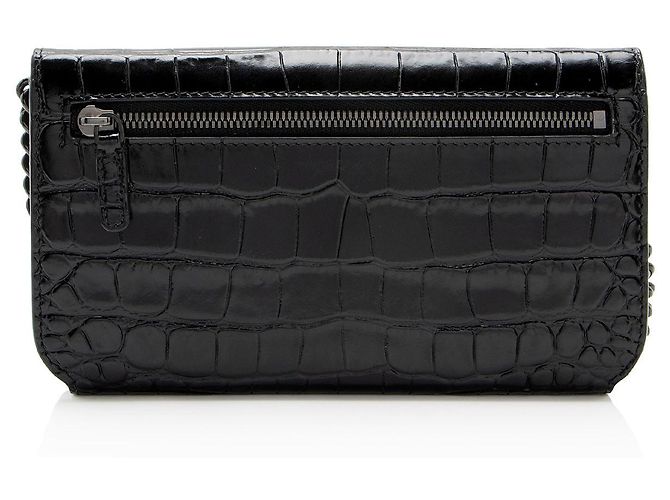 Portacellulare Balenciaga BB con stampa coccodrillo e catena Schwarz - Ansicht 3