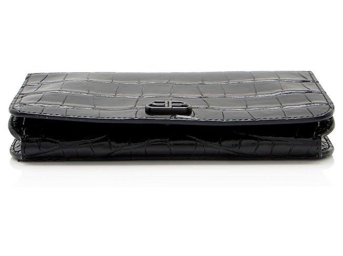 Portacellulare Balenciaga BB con stampa coccodrillo e catena Schwarz - Ansicht 4