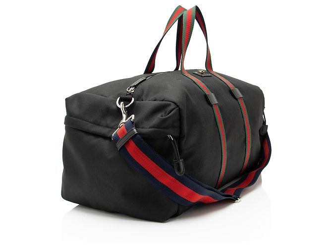 Borsa duffle Gucci Techno Canvas Web Animalier Nero - vista 2