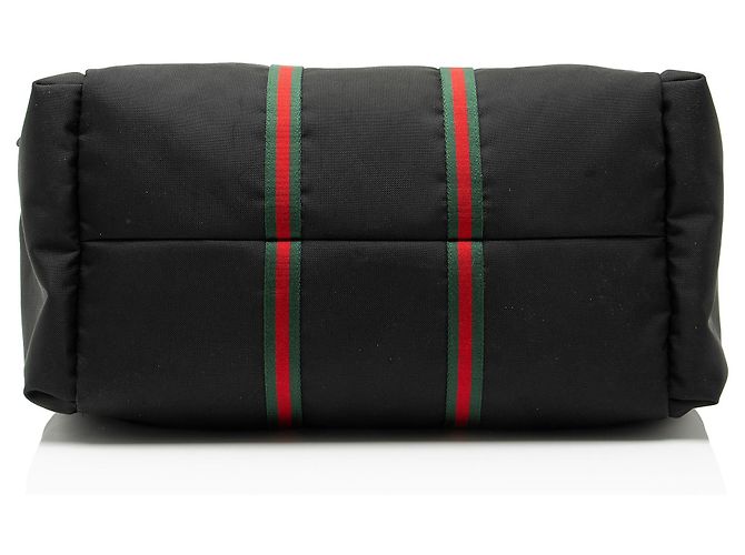 Borsa duffle Gucci Techno Canvas Web Animalier Nero - vista 4