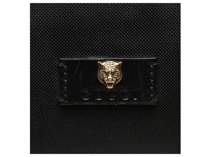 Borsa duffle Gucci Techno Canvas Web Animalier Nero - vista 9