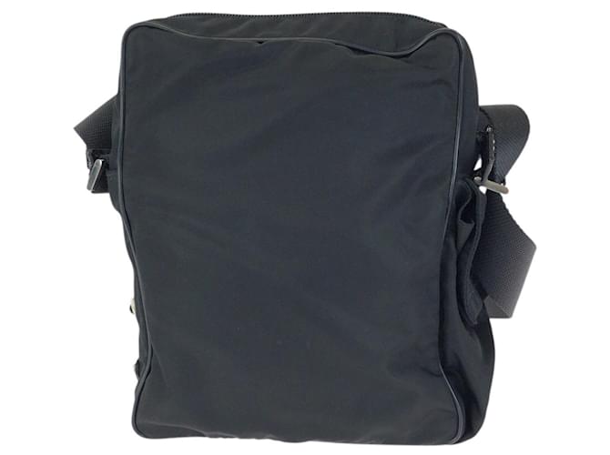 Borsa a Spalla Prada Nylon Tessuto Triangle Logo Nero - vista 2