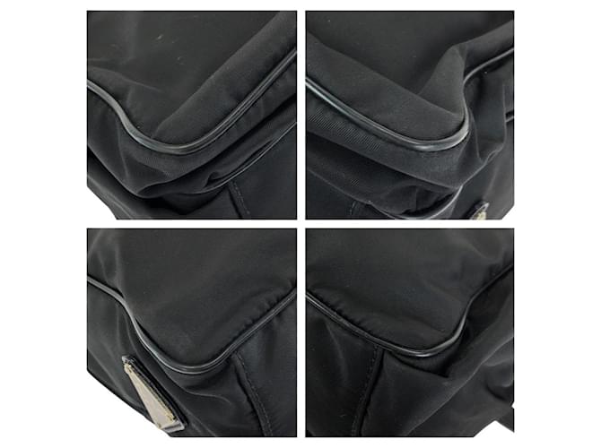 Borsa a Spalla Prada Nylon Tessuto Triangle Logo Nero - vista 3