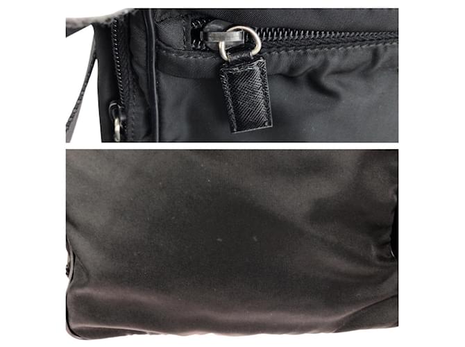 Borsa a Spalla Prada Nylon Tessuto Triangle Logo Nero - vista 6