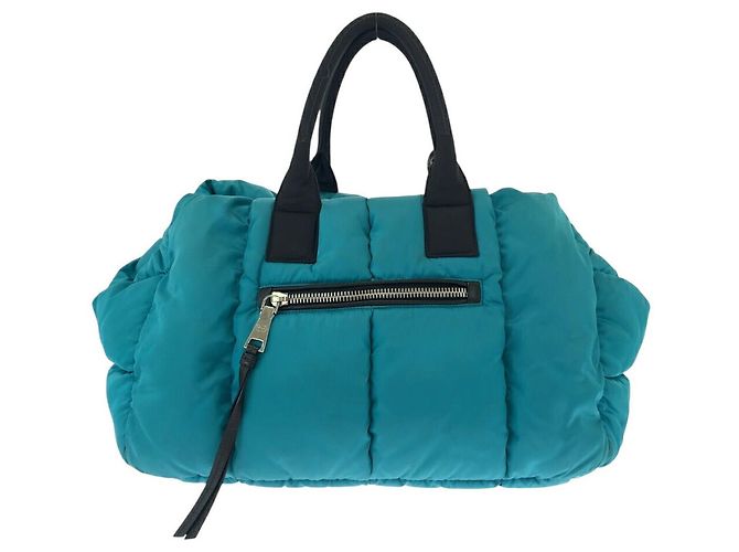Prada Nylon Tessuto Bomber Turquoise Tote Schwarz - Ansicht 2