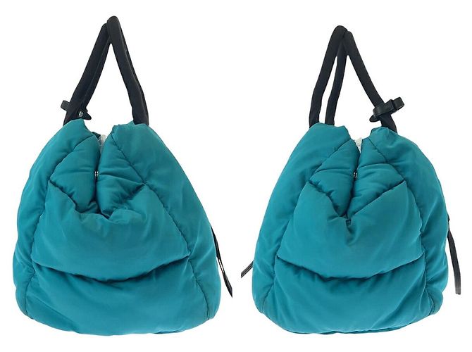 Prada Nylon Tessuto Bomber Turquoise Tote Schwarz - Ansicht 8