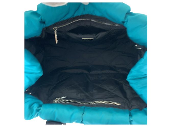 Prada Nylon Tessuto Bomber Turquoise Tote Schwarz - Ansicht 9