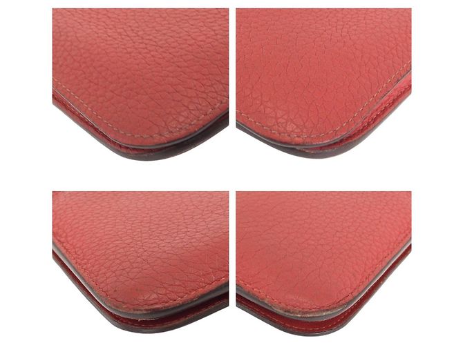 Hermès Portafoglio lungo Hermes Dogon GM Rosso - vista 3