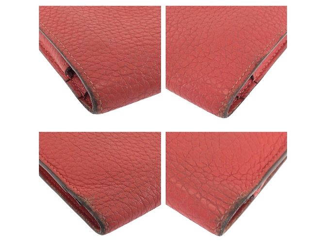Hermès Portafoglio lungo Hermes Dogon GM Rosso - vista 4
