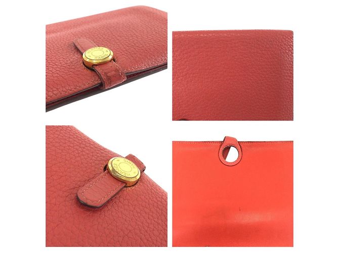 Hermès Portafoglio lungo Hermes Dogon GM Rosso - vista 6