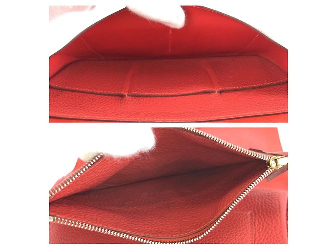Hermès Portafoglio lungo Hermes Dogon GM Rosso - vista 9