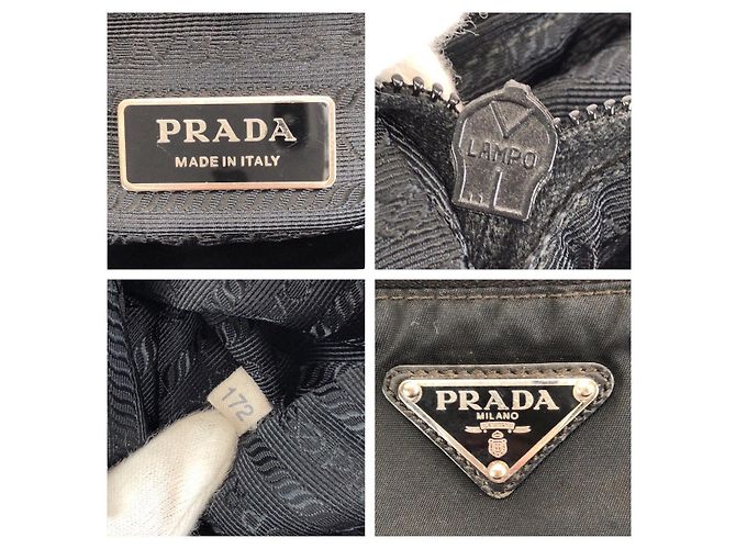Borsa Messenger Prada Nylon Tessuto Triangle Logo Nero - vista 4