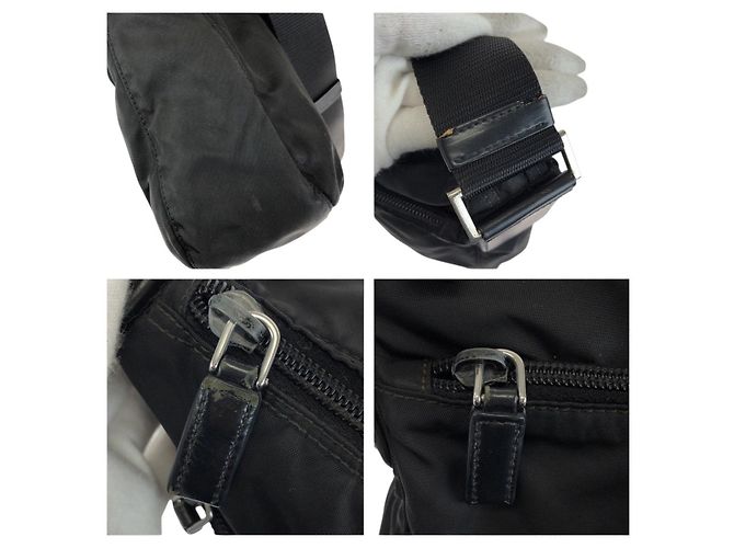 Borsa Messenger Prada Nylon Tessuto Triangle Logo Nero - vista 6