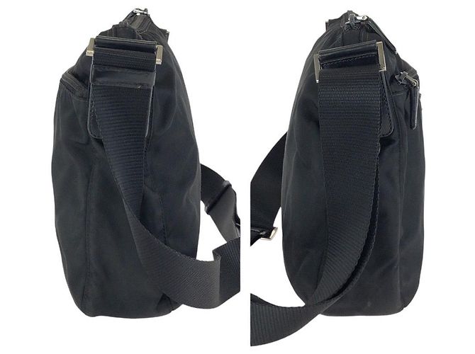 Borsa Messenger Prada Nylon Tessuto Triangle Logo Nero - vista 8