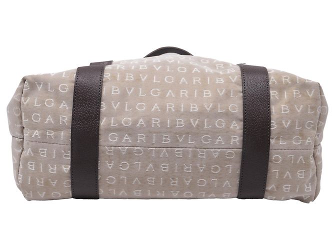 Bulgari Bvlgari Logo Mania Tote aus beigefarbenem Canvas - Ansicht 5