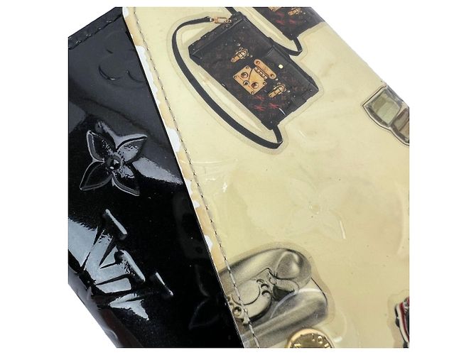 Portafoglio Louis Vuitton Sarah Monogram Vernis Stickers Black Limited Edition Nero - vista 3