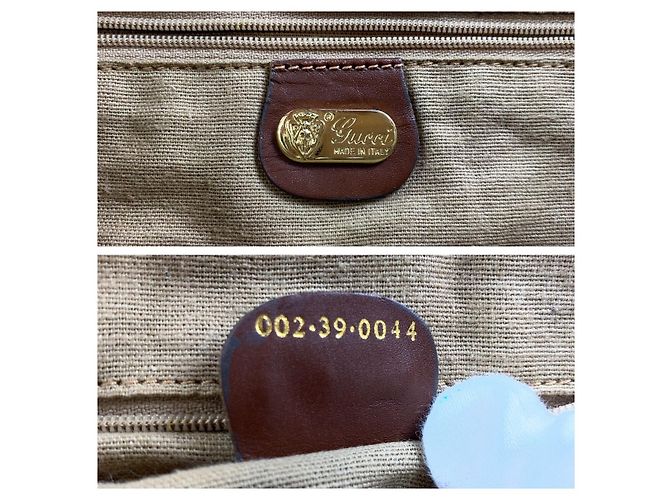 Gucci Vintage GG Supreme Canvas Leather Tote Bag Brown - view 4