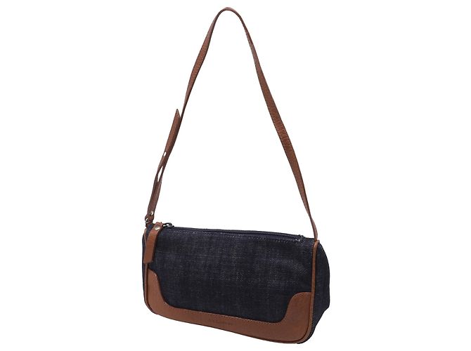 Borsa a tracolla Dolce & Gabbana in denim blu - vista 2